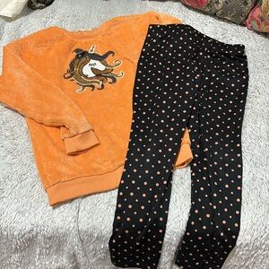 Kensie Girl 8 orange black unicorn sequin chest decoration euc set Halloween